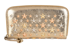 Jimmy Choo Filipa Long Wallet, Leather, Gold, MII, B/DB, 3*